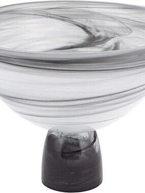 Badash Milky Way Handmade Alabaster Glass Centerpiece  Bowl 10” x 7"